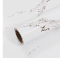 Beyaz Mermer Desenli Yapışkanlı Kaplama Kağıdı  Büyük Boy 5 Metre