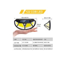 Solar Güneş Enerjili 122 Cob Ledli 3 Modlu Hareket Sensörlü Oval Bahçe Lambası