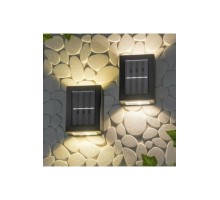 Yeni Model Solar Çift Taraflı Duvar Lambası Güneş Enerjili Aydınlatma Dekorasyon Aplik Işık (2 Adet)