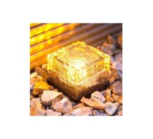 Solar Güneş Enerjili Buz Cam Zemin Dekoratif Bahçe Aydınlatma Led Kristal