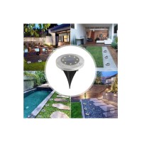 Solar Güneş Enerjili 8 ledli Kazıklı Çim Zemin Bahçe Aydınlatması 4 Lü Set