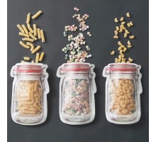 Orta Boy  Kilitli Saklama Poşedi - Kavanoz Görünümlü Kilitli Poşet 3 Adet