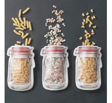 Orta Boy  Kilitli Saklama Poşedi - Kavanoz Görünümlü Kilitli Poşet 3 Adet