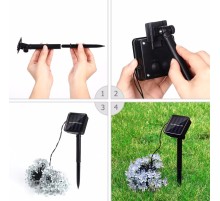 Solar 30 Ledli Çiçekli Beyaz Led Bahçe Aydınlatma Dekorasyon Güneş Enerjili