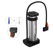 Yüksek Basınçlı Alüminyum Gümüş Renk Top Bisiklet Taşınabilir Hava Ayak Pompası