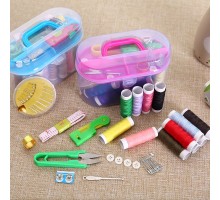 Özel Kutulu 40 Parça Mini Dikiş Seti Iğne Iplik Balıkçı Makas Mezura Yüzük