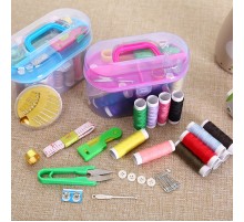 Özel Kutulu 40 Parça Mini Dikiş Seti Iğne Iplik Balıkçı Makas Mezura Yüzük