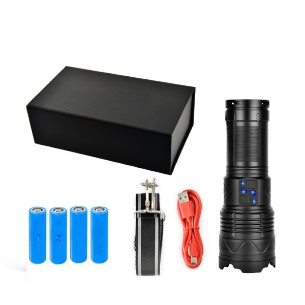 toptan-xml-dropshipping-Ultra Parlak Su Geçirmez Zoomlu Güçlü 200w 30000 Lümen Şarjlı Bekçi Avcı Kamp El Feneri PS-1998