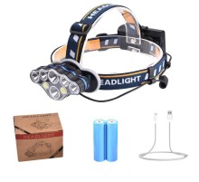 PS-888 Güçlü USB Şarj Edilebilir Profesyonel 8 Modlu 6000 Lümen 8 LED Su Geçirmez Kafa Lambası