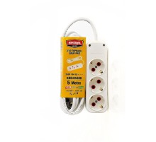 3 lü Topraklı 5 Metre Kablolu Grup Priz