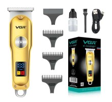 VGR V-290 Altın T Bıçak Sıfır Kesim LCD Ekran Şarjlı Tıraş Makinesi