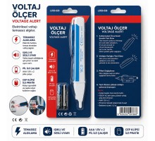 Temassız Voltaj Ölçer Kalemi 90-1000V AC – LED Işıklı ve Sesli Elektrik Test Cihazı