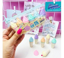 Külah Dondurma Tasarımlı Fosforlu 6'lı Kalem