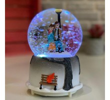 Orta Boy Sokak Lambalı Sevimli Çiftler Kar Küresi