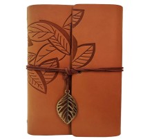 Deri Yaprak Desenli Defter