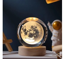 Ahşap Altlıklı Dolunay Cam Küre