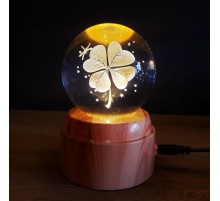 Usb li Yonca Tasarımlı Dönen Cam Küre