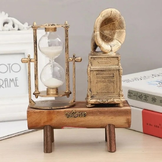 toptan-xml-dropshipping-Nostaljik Gramafon Tasarımlı Kum Saati