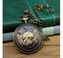 BozKurt Motifli Antika Köstekli Saat