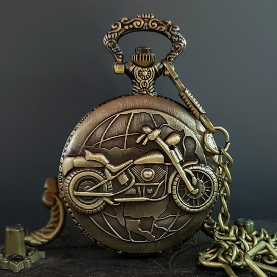 toptan-xml-dropshipping-Motor Tasarımlı Köstekli Antika Saat