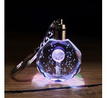 Merdiven Ay Tasarımlı Işıklı Kristal Anahtarlık