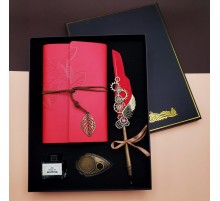 Defterli Divit Kalem Seti Kırmızı