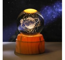Satürnlü Kız Tasarımlı Dönen Cam Küre