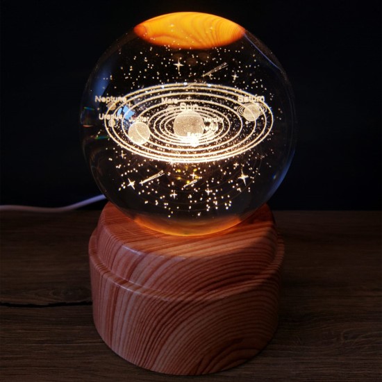 toptan-xml-dropshipping-Gezegenler Tasarımlı Dönen Cam Küre