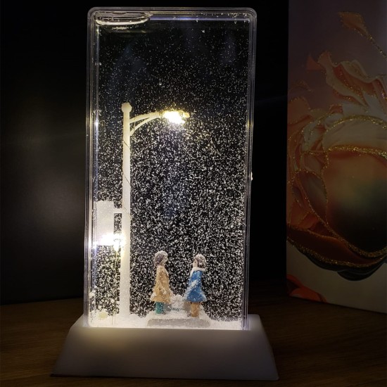 toptan-xml-dropshipping-Romantik Sevgililer Tasarımlı Sokak Lambası Kar Küresi