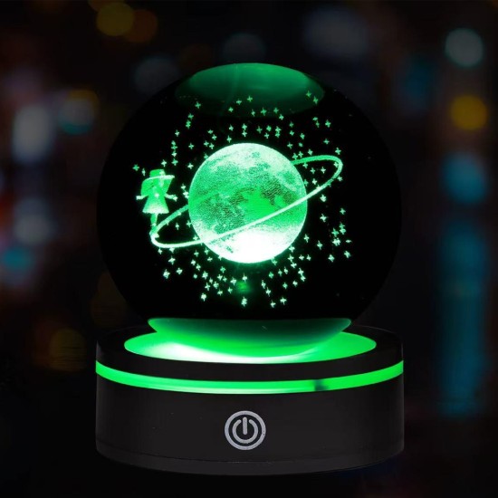 toptan-xml-dropshipping-Renk Değiştiren Satürnlü Kız Dönen Cam Küre