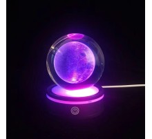 Usb li Plastik Altlıklı Dolunay Dönen Cam Küre