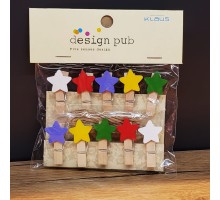 Yıldız Tasarımlı Mini Fotoğraf Mandalları