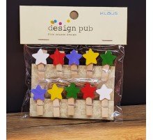 Yıldız Tasarımlı Mini Fotoğraf Mandalları