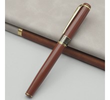 Gold İşlemeli Kahverengi Metal Roller Kalem