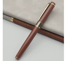 Gold İşlemeli Kahverengi Metal Roller Kalem