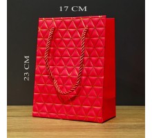 Küçük Boy Kırmızı Gold Renkli Karton Çanta