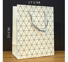 Beyaz Desenli Küçük Boy Hediye Çantası