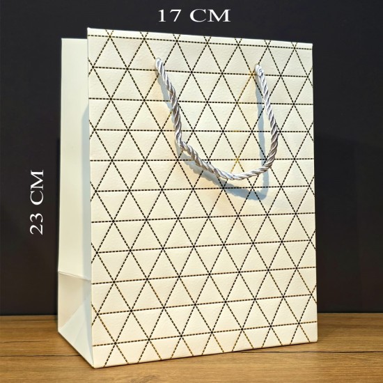 toptan-xml-dropshipping-Beyaz Desenli Küçük Boy Hediye Çantası