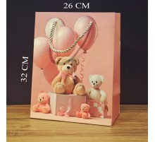 Büyük Boy Sevimli Ayıcıklar Tasarımlı Hediyelik Çanta