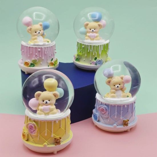 toptan-xml-dropshipping-Orta Boy Sevimli Ayıcık Kar Küresi 1 Adet