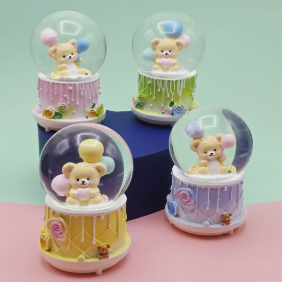 toptan-xml-dropshipping-Büyük Boy Püskürtmeli Ayıcık Kar Küresi 1 Adet