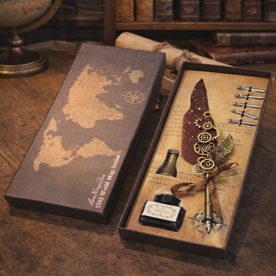 toptan-xml-dropshipping-Vintage Divit Kalem Hediye Seti