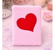 Kalpli Pembe Peluş Defter