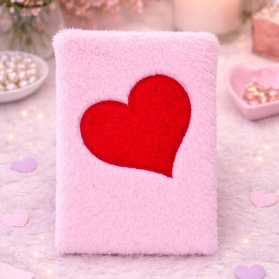 toptan-xml-dropshipping-Kalpli Pembe Peluş Defter