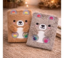 Sevimli Peluş Çizgili Defter