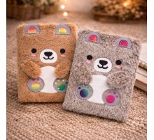 Sevimli Peluş Çizgili Defter