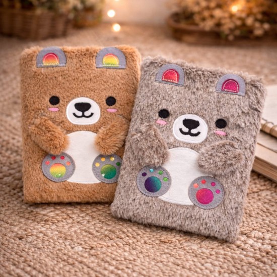 toptan-xml-dropshipping-Sevimli Peluş Çizgili Defter