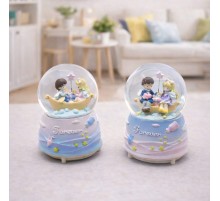 Orta Boy Müzikli Işıklı Romantik Sevgililer Kar Küresi