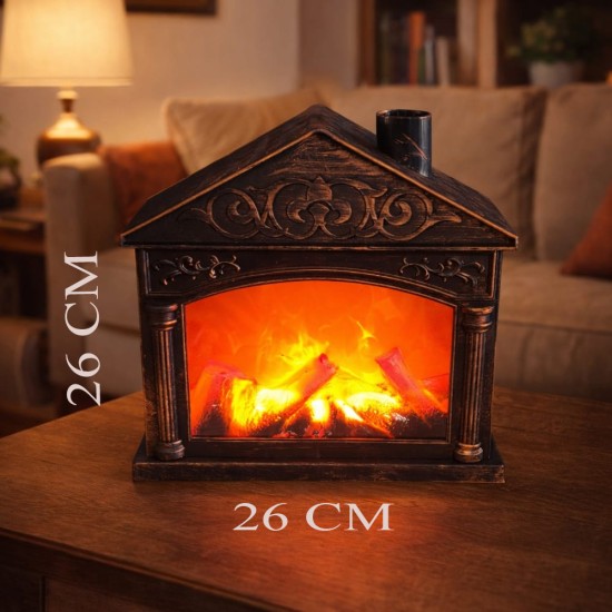 toptan-xml-dropshipping-Dekoratif Ledli Ev Tasarımlı Şömine