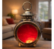 Led Işıklı Alev Efektli Dekoratif Şömine Fener